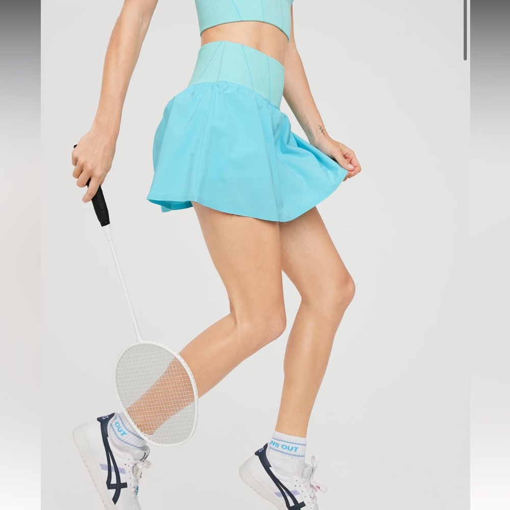 OFFLINE By Aerie Seamless Corset Skort Skirt In Blue Aquamarine Women’s Size S